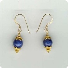 boucles oreilles en Sodalite et vermeil