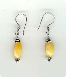 boucles oreilles en Jaspe jaune