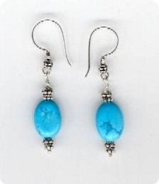 boucles oreilles en Turquoise