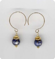 boucles  oreilles en Lapis-lazuli et vermeil