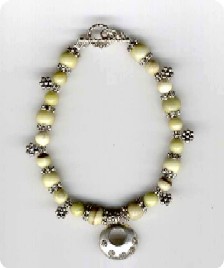 bracelet en Jaspe vert amande, argent Thai et  argent de Bali