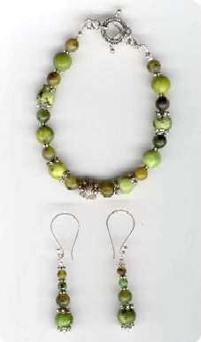 parure en Chrysoprase et argent de Bali