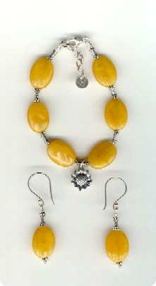 parure en Jade jaune et argent de Bali