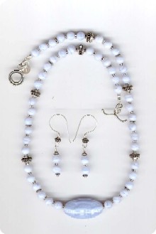 parure en Calc&eacute;doine et argent de Bali