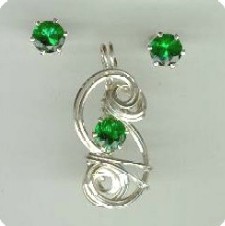 parure en argent et oxide de zirconium