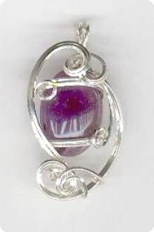 pendentif en argent et Amethyste