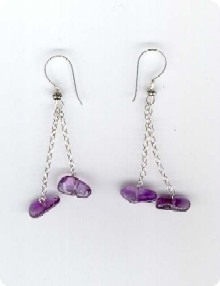 boucles oreilles amethyste et argent Bali 925