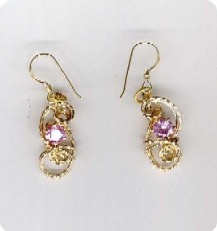 boucles oreilles sculture fil or