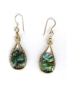 boucles oreilles en abalone