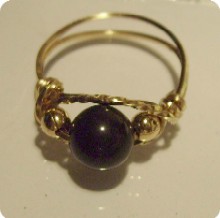 bague simple perle onyx