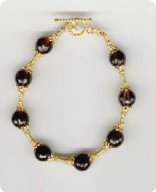Bracelet en Quartz fum� et vermeil