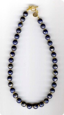 Collier en Lapis-lazuli d'Afghanistan et vermeil