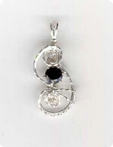 Pendentif en argent de la collection Sculpture avec un Onyx 