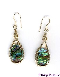 boucles oreilles en abalone