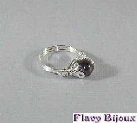 bague en fil d'argent et hématite