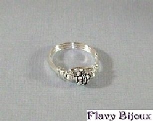 bague en fil d'argent avec perle en argent de bali